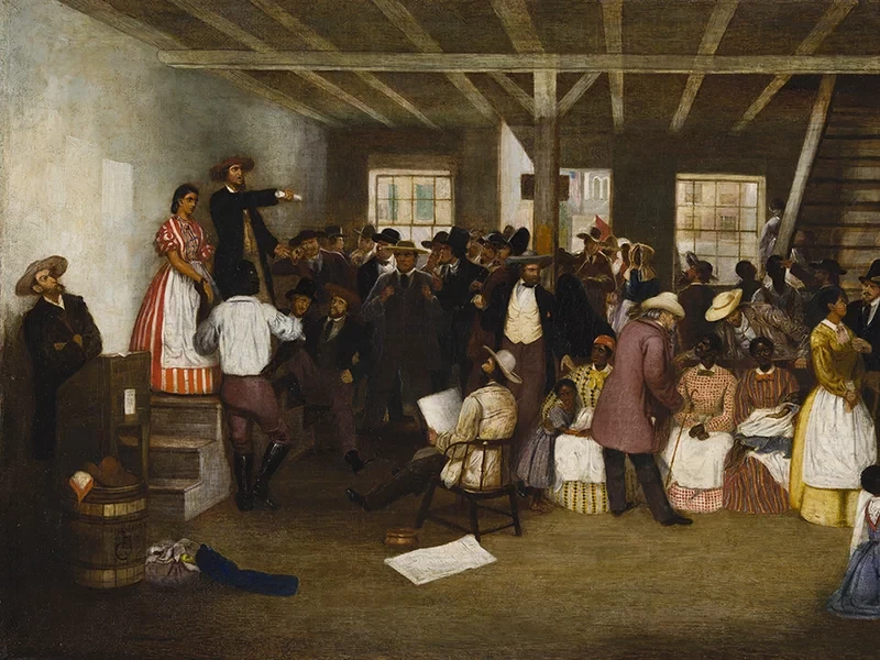 1822-Lefevre James Cranstone - Asta del mercato degli schiavi di Richmond